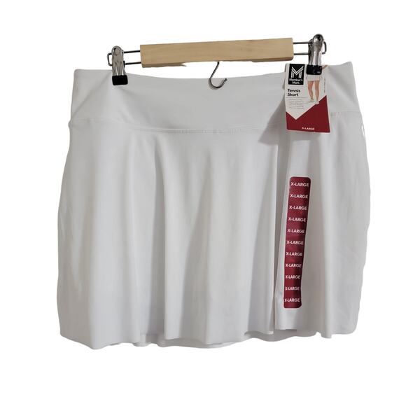 NWT XL Womens White Tennis Skorts Pockets Built in Shorts Members Mark - Picture 8 of 10